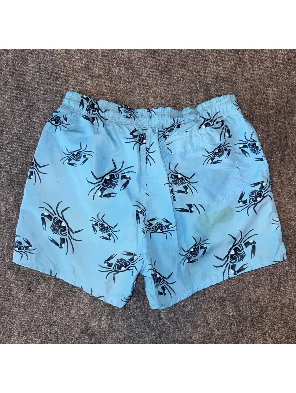 Zegna Sport Lined Blue Crab Print Swim Trunks Mens MD Vtg y2k 90s Rare